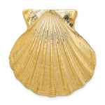 Load image into Gallery viewer, 14k Yellow Gold Seashell Scallop Shell Clamshell Chain Slide Large Pendant Charm
