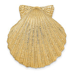 Carica l&#39;immagine nel visualizzatore di Gallery, 14k Yellow Gold Seashell Clam Scallop Shell Chain Slide Pendant Charm
