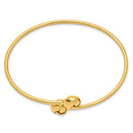 画像をギャラリービューアに読み込む, 14k Yellow Gold Love Knot Flexible Slip On Cuff Bangle Bracelet
