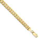 將圖片載入圖庫檢視器 14k Yellow Gold 7.25mm Beveled Curb Link Bracelet Anklet Necklace Pendant Chain
