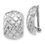 Lade das Bild in den Galerie-Viewer, 14k White Gold Quilted Style Non Pierced Clip On  Omega Back Earrings
