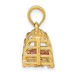 Carica l&#39;immagine nel visualizzatore di Gallery, 14k Yellow Rose Gold Two Tone Lobster Trap 3D Pendant Charm
