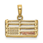 Загрузить изображение в средство просмотра галереи, 14k Yellow Rose Gold Two Tone Lobster Trap 3D Pendant Charm
