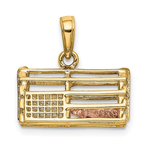 14k Yellow Rose Gold Two Tone Lobster Trap 3D Pendant Charm