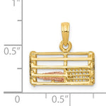 Lataa kuva Galleria-katseluun, 14k Yellow Rose Gold Two Tone Lobster Trap 3D Pendant Charm
