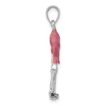 Załaduj obraz do przeglądarki galerii, 14k White Gold Enamel Pink Flamingo 3D Pendant Charm
