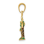 Charger l&#39;image dans la galerie, 14k Yellow Gold Enamel Palm Trees 3D Pendant Charm
