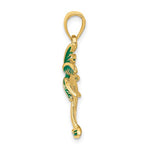 Carica l&#39;immagine nel visualizzatore di Gallery, 14k Yellow Gold Enamel Palm Tree Pendant Charm
