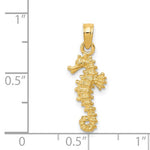 이미지를 갤러리 뷰어에 로드 , 14k Yellow Gold Seahorse 3D Pendant Charm
