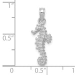 Load image into Gallery viewer, 14k White Gold Seahorse 3D Pendant Charm
