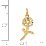 Indlæs billede til gallerivisning 14k Yellow Gold Small Cutout Rose Flower Pendant Charm
