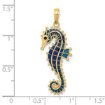 Carica l&#39;immagine nel visualizzatore di Gallery, 14k Yellow Gold Enameled Seahorse 3D Pendant Charm
