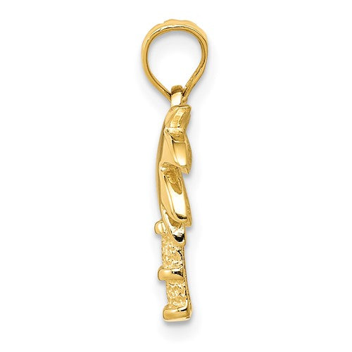 14K Yellow Gold Palm Tree Pendant Charm