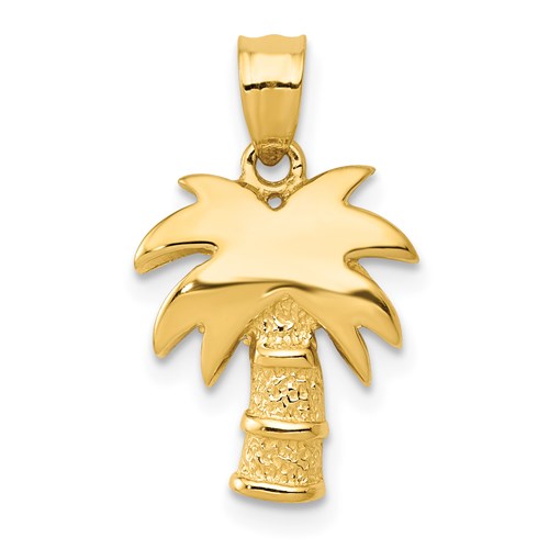 14K Yellow Gold Palm Tree Pendant Charm