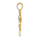 Carica l&#39;immagine nel visualizzatore di Gallery, 14K Yellow Gold and Rhodium Two Tone Palm Tree Pendant Charm
