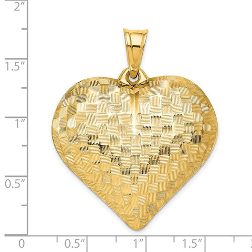 9ct gold puff heart pendant – West Wyalong Jewellers