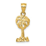 Carica l&#39;immagine nel visualizzatore di Gallery, 14k Yellow Gold Palm Tree Diamond Cut Pendant Charm
