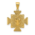 Ladda upp bild till gallerivisning, 14K Yellow Gold Saint Benedict San Benito Cross 2 Sided Pendant Charm
