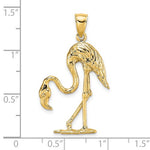 Carica l&#39;immagine nel visualizzatore di Gallery, 14k Yellow Gold Flamingo 3D Pendant Charm
