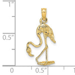 Załaduj obraz do przeglądarki galerii, 14k Yellow Gold Flamingo 3D Pendant Charm
