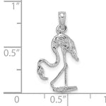 Afbeelding in Gallery-weergave laden, 14k White Gold Flamingo 3D Pendant Charm
