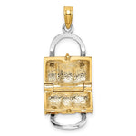 Cargar imagen en el visor de la galería, 14K Yellow Gold Enamel Teal Blue Handbag Purse 3D Pendant Charm
