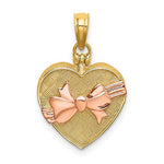Cargar imagen en el visor de la galería, 14K Yellow Rose Gold Enamel Heart Candy Chocolate Box I Love You 3D Pendant Charm
