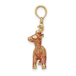 Ladda upp bild till gallerivisning, 14k Yellow Gold Enamel Reindeer 3D Pendant Charm
