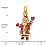 Carica l&#39;immagine nel visualizzatore di Gallery, 14k Yellow Gold Enamel Santa Claus 3D Pendant Charm
