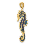 將圖片載入圖庫檢視器 14k Yellow Gold Enameled Seahorse 3D Pendant Charm
