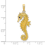 Lataa kuva Galleria-katseluun, 14k Yellow Gold Yellow Enamel Seahorse 3D Pendant Charm
