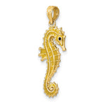 Load image into Gallery viewer, 14k Yellow Gold Yellow Enamel Seahorse 3D Pendant Charm
