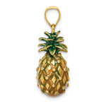 Załaduj obraz do przeglądarki galerii, 14k Yellow Gold Enamel Pineapple 3D Pendant Charm
