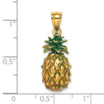 Загрузить изображение в средство просмотра галереи, 14k Yellow Gold Enamel Pineapple 3D Pendant Charm

