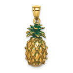 Lade das Bild in den Galerie-Viewer, 14k Yellow Gold Enamel Pineapple 3D Pendant Charm
