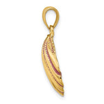 画像をギャラリービューアに読み込む, 14k Yellow Gold Enamel Pink Seashell Scallop Shell Clamshell Pendant Charm
