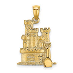 Kép betöltése a galériamegjelenítőbe: 14K Yellow Gold Sandcastle Beach Shovel 3D Pendant Charm
