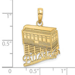 Загрузить изображение в средство просмотра галереи, 14k Yellow Gold Pittsburgh Pennsylvania Tram Cable Car Incline Pendant Charm
