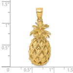 Cargar imagen en el visor de la galería, 14k Yellow Gold Pineapple 3D Pendant Charm
