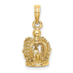 Afbeelding in Gallery-weergave laden, 14K Yellow Gold Crown 3D Pendant Charm
