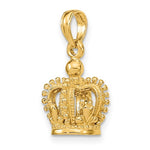 Загрузить изображение в средство просмотра галереи, 14K Yellow Gold Crown 3D Pendant Charm
