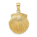 Загрузить изображение в средство просмотра галереи, 14k Yellow Gold Seashell Scallop Shell Clamshell Pendant Charm
