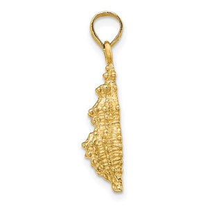 14k Yellow Gold Conch Shell Seashell Pendant Charm