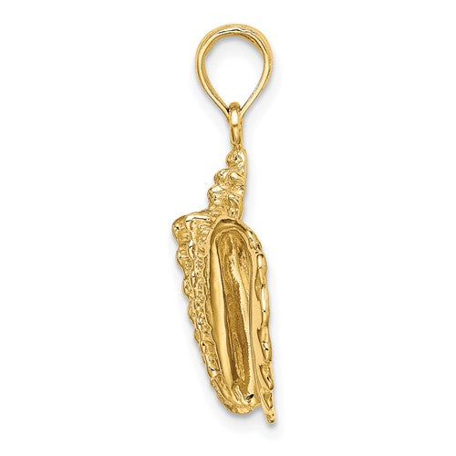 14k Yellow Gold Conch Shell Seashell Pendant Charm