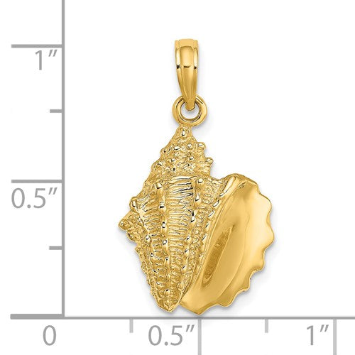 14k Yellow Gold Conch Shell Seashell Pendant Charm