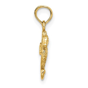 14k Yellow Gold Seahorse Pendant Charm