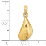 將圖片載入圖庫檢視器 14k Yellow Gold Mussel Shell 3D Pendant Charm
