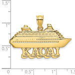 將圖片載入圖庫檢視器 14k Yellow Gold Kauai Hawaii Cruise Ship Travel Pendant Charm
