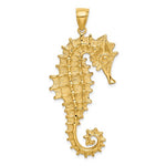 Załaduj obraz do przeglądarki galerii, 14k Yellow Gold Seahorse 3D Large Pendant Charm
