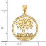 이미지를 갤러리 뷰어에 로드 , 14k Yellow Gold Bermuda Palm Tree Circle Pendant Charm
